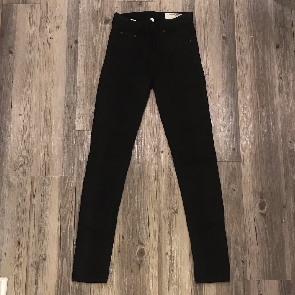 Rag & Bone Coated Black Skinny Jeans | Size 28 | W1503R016